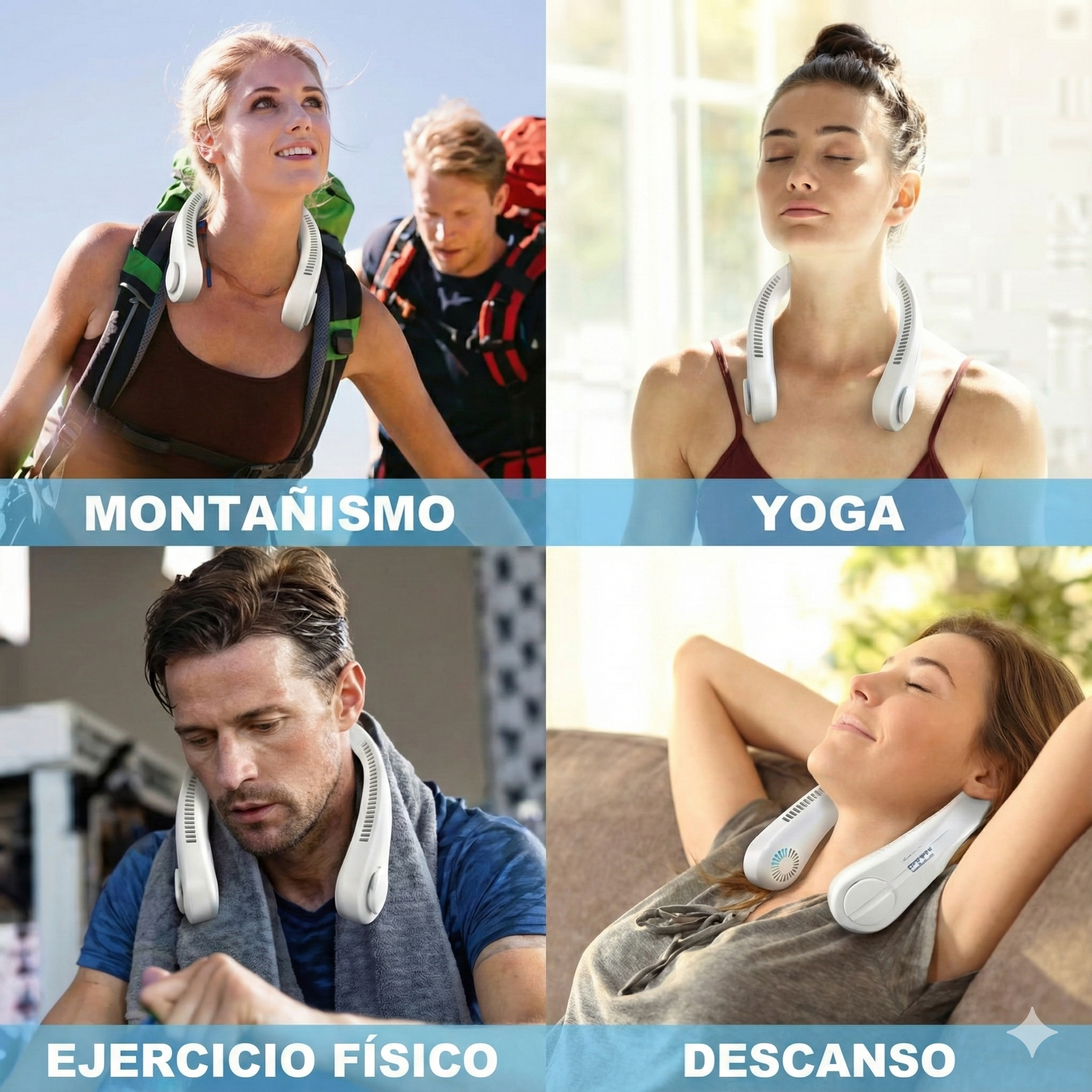 Ventilador de Cuello Pro 360° - Tu Aire Acondicionado Personal (Recargable USB)